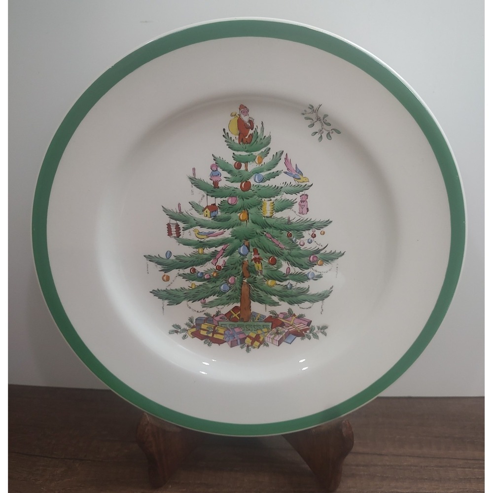 Spode Christmas Tree China 10.5" Dinner Plate Copeland England Vintage